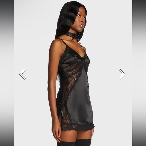 NWT Dolls Kill Sugar Thrillz Lunar Outdoor Courtship Lace Slip Dress - Picture 2 of 5